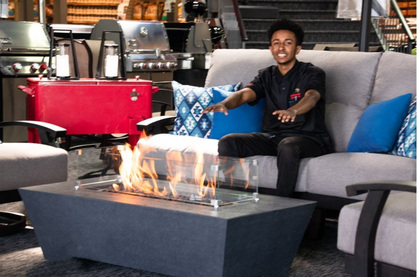 1867 Outdoor Living > Firepits > Gas Firepits 1867 The Sonny Trapezoid Fire Table