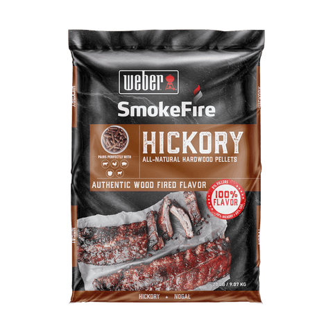 Weber Hickory All-Natural Hardwood SmokeFire Pellets - 20 Lb. Bag