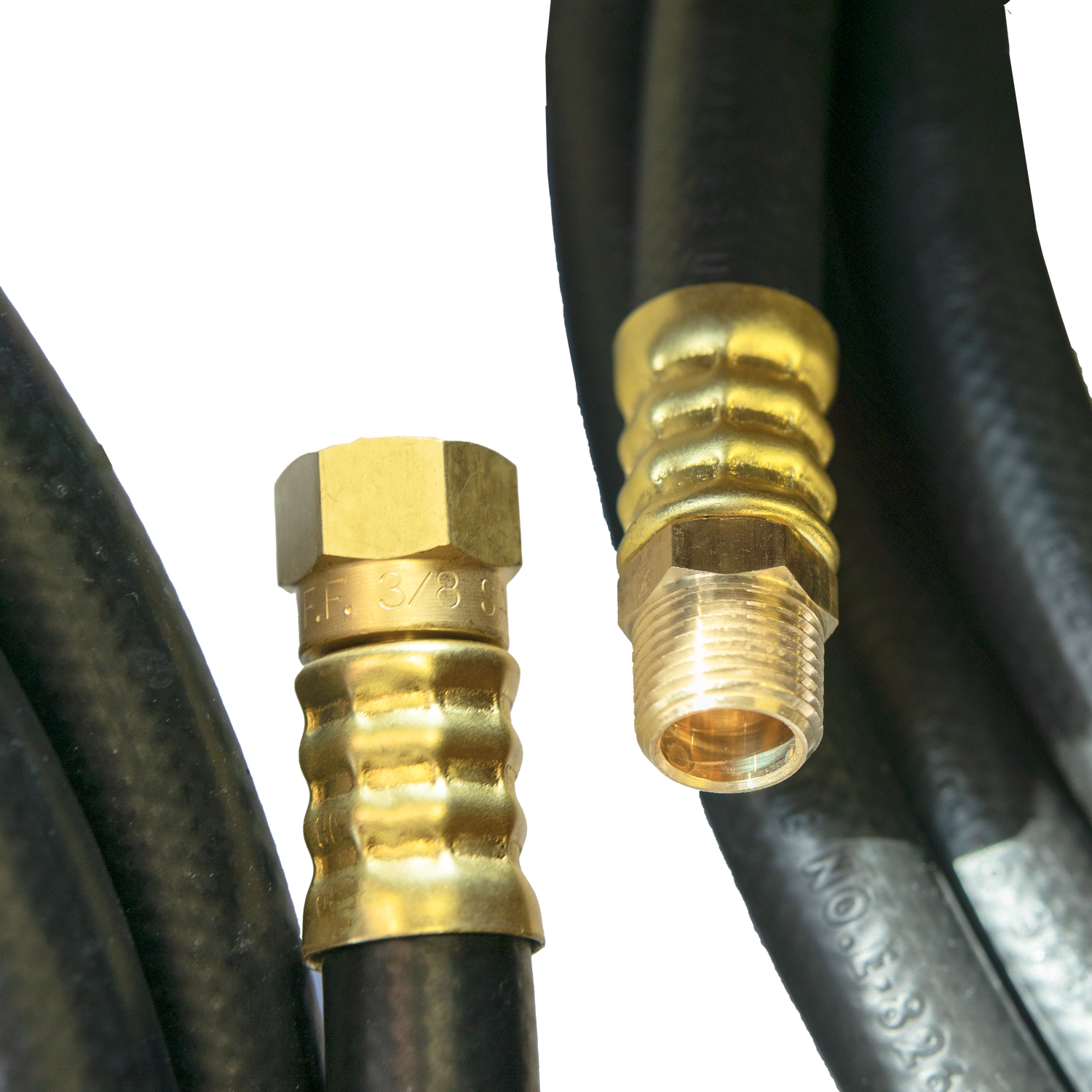 3/8” NATURAL GAS / LIQUID PROPANE GAS HOSE (CSA APPROVED) MALE PIPE THREADED AND FEMALE FLARE BRASS ENDS AT BARBECUES GALORE