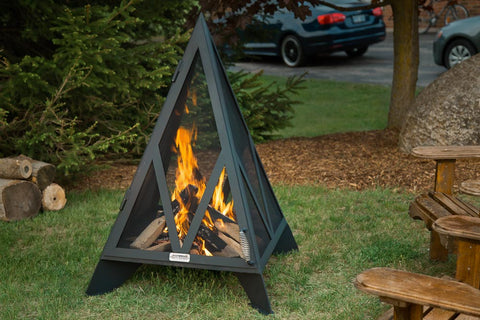 Iron Embers 4' Pyramid Fire Pit | Available in-store and online with Barbecues Galore. Shop for all your fire pit, barbecue, accessory and patio needs. 
