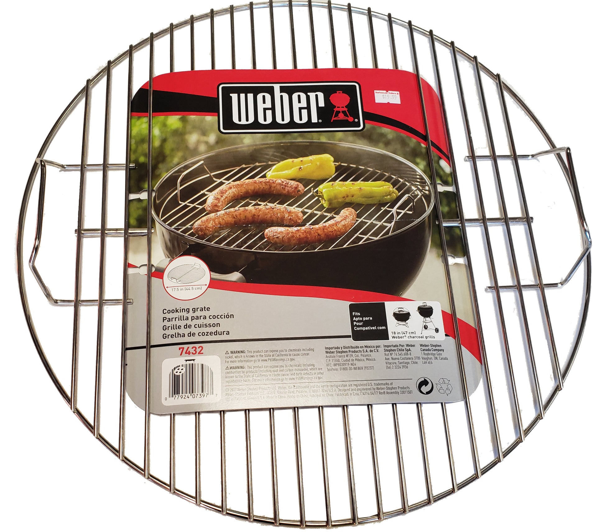Weber 7432 18” Kettle Replacement Cooking Grate | Available in-store and online with Barbecues Galore. Stop by any of our 5 locations and one of our Bbq experts can help find what you need. 3 Locations in the GTA: Burlington, Oakville & Etobicoke, Ontario. 2 Locations in Calgary, Alberta.