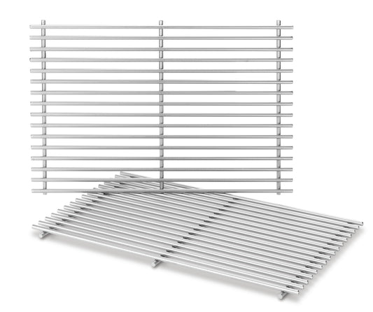 Weber 7639 Stainless Steel Cooking Grates | Available to order in-store or online with Barbecues Galore. Located in Burlington, Oakville, Etobicoke & Calgary. We have all of your Bbq, patio, accessory and parts needs.