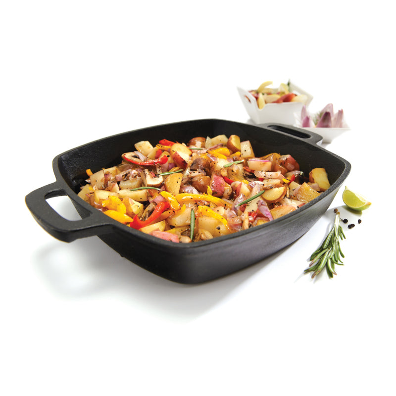 GrillPro Cast Iron Square Pan and Skillet
