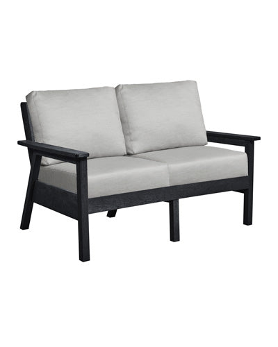 C.R. Plastic Products Tofino Deep Seating  Sofa Set - Black Frame with Canvas Granite Cushions