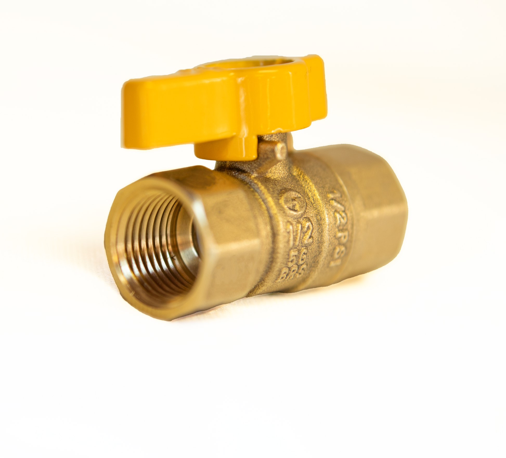 1/2 Double Female Threaded Natural Gas Shutoff Valve, CSA Approved