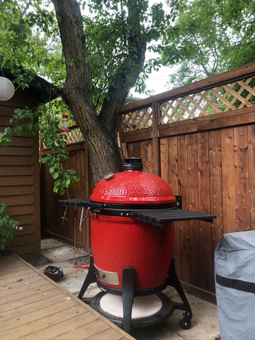 The Kamado Joe Big Joe III With Cart.  One of the largest ceramic kamado grills you'll find out there.  Outstanding quality and style, the Big Joe is your key to out of this world charcoal grilling.  Get yours this summer at Barbecues Galore: Burlington, Oakville, Etobicoke & Calgary