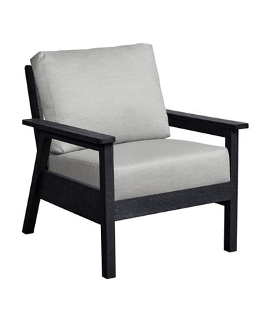 C.R. Plastic Products Tofino Arm Chair (x 4) - Black Frame with Canvas Granite