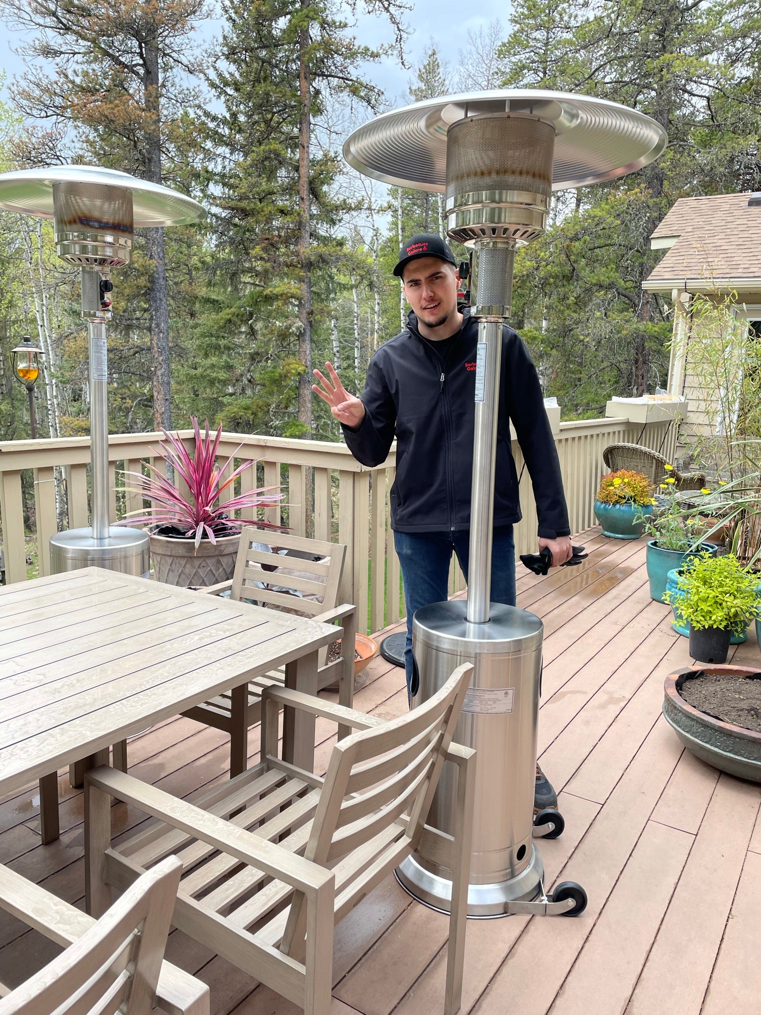 48000 Btu Stainless Steel Garden Treasures Patio Heater Cover