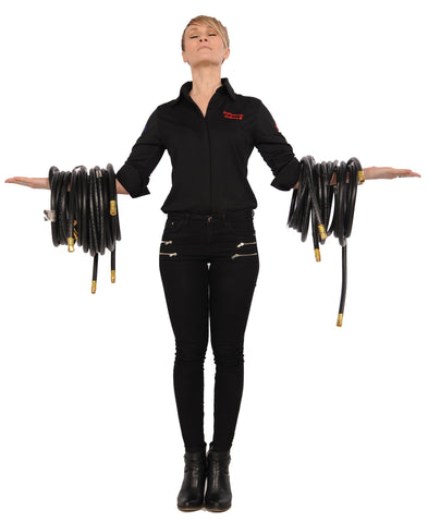 Barbecues Galore Employee and a Handful of Natural Gas Propane Hoses