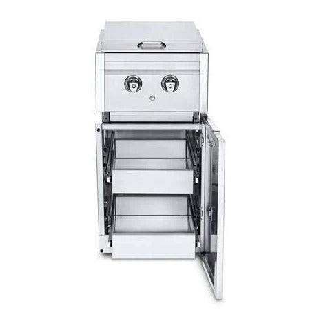 Crown Verity Infinite Series Cabinet Module with Dual Side Burner (NG) and Two Single Drawers