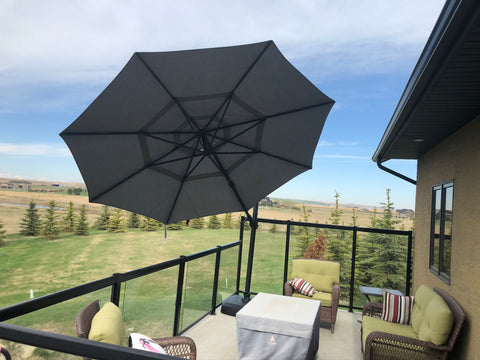 TREASURE GARDEN AG25TR - 11.5 FT OCTAGON CANTILEVER UMBRELLA - BLACK FRAME