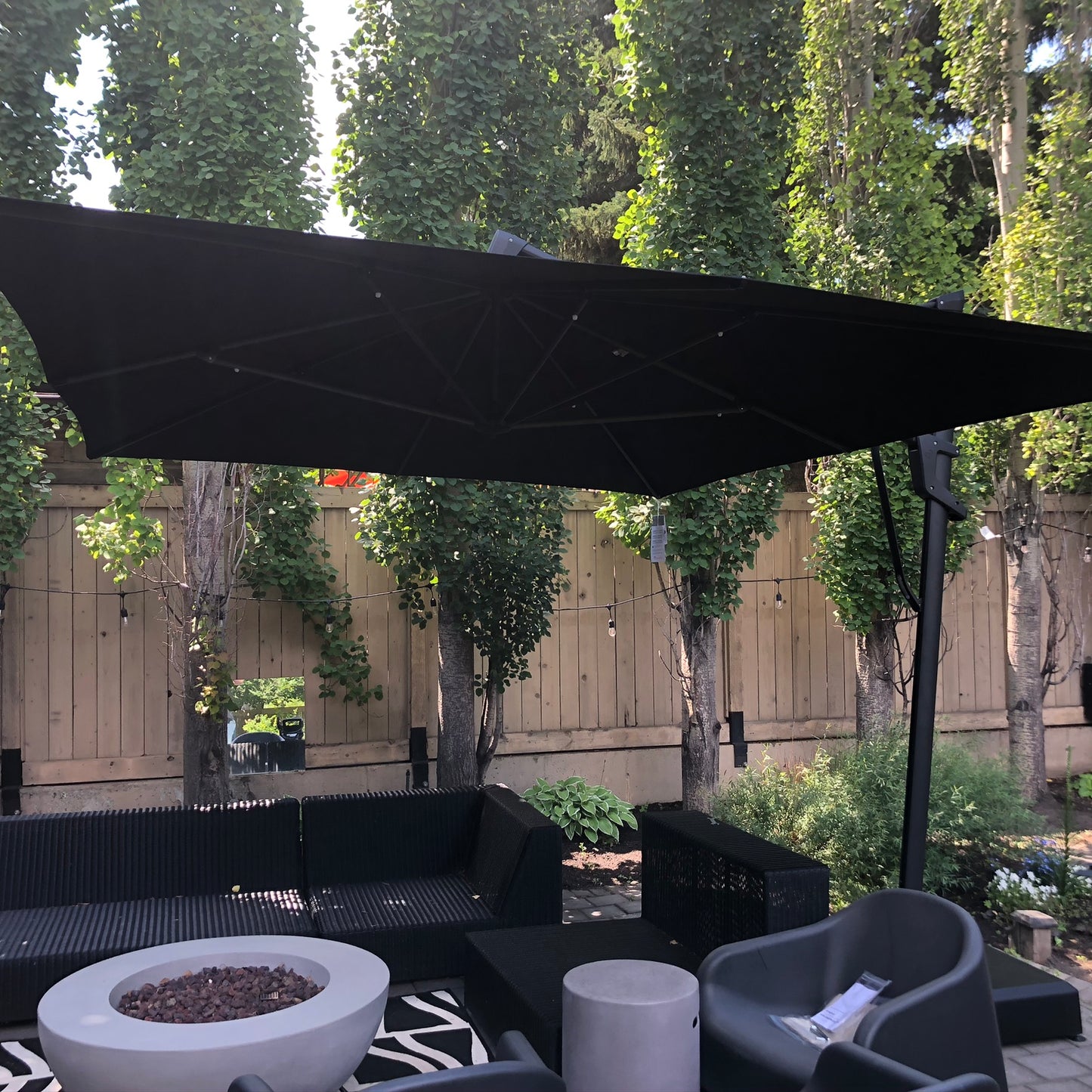 Treasure Garden AG25TSQR 10 ft. tall Square Cantilever Umbrella Bl