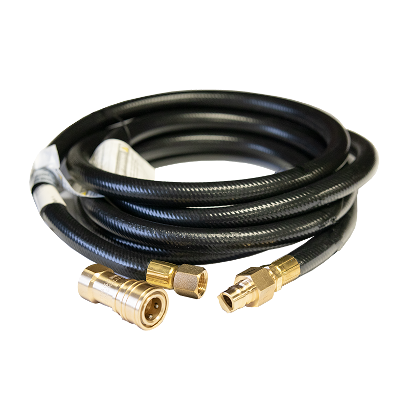 1/2" and 3/8" Natural Gas Hose and Fittings Female Flare, Male Pipe Threaded, Quick Disconnect Nipple and Coupler, 