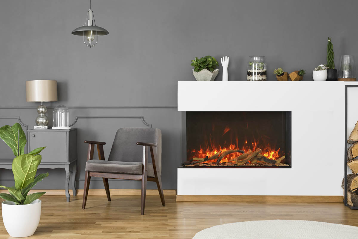 Amantii Tru-View XT 40" 3-Sided Linear Electric Fireplace | Barbecues Galore: Burlington, Oakville, Etobicoke & Calgary.