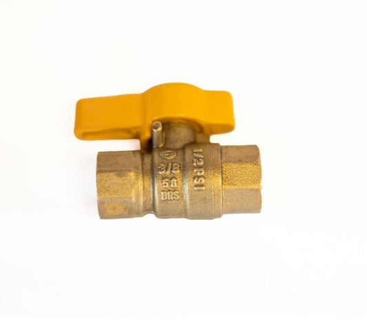 Barbecues Galore Barbecue Parts > Hoses & Fittings > Fittings 3/8" Double Female Threaded Natural Gas Shutoff Valve - CSA Approved