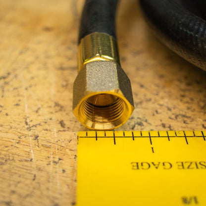 Barbecues Galore Barbecue Parts > Hoses & Fittings > Hoses 3/8” NG/LP Hose Male Pipe Thread To Female Flare - CSA Approved