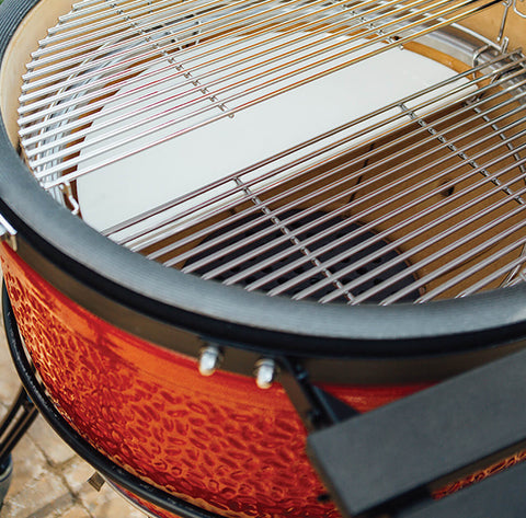 Kamado Joe Big Joe III Multi level grilling system and half moon heat deflector plate | Barbecues Galore: Located in the GTA at Burlington, Oakville & Etobicoke, ON, and Calgary AB.