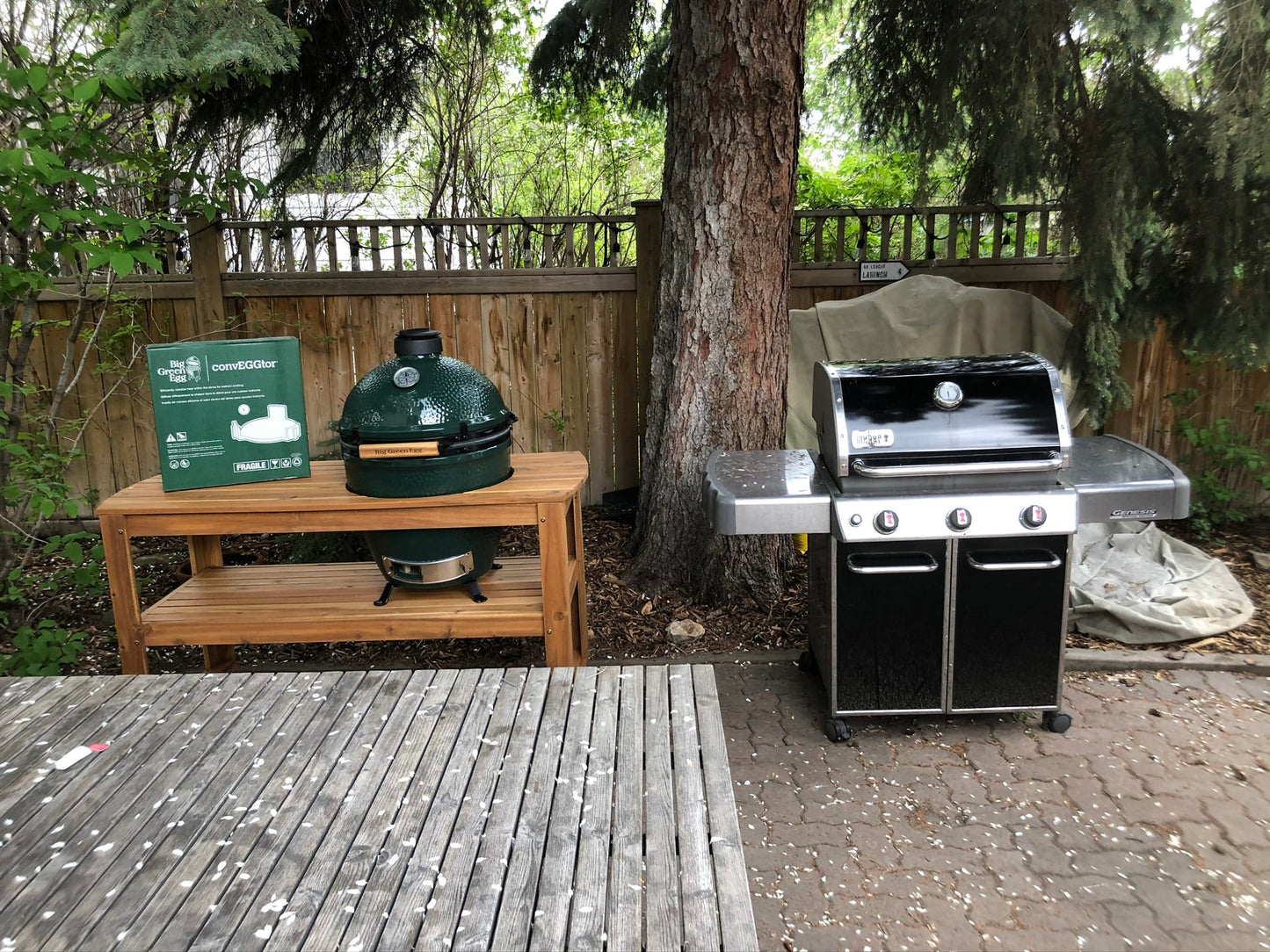 Big Green Egg Barbecue Accessories > Carts & Stands > Stand Big Green Egg Acacia Wood Table