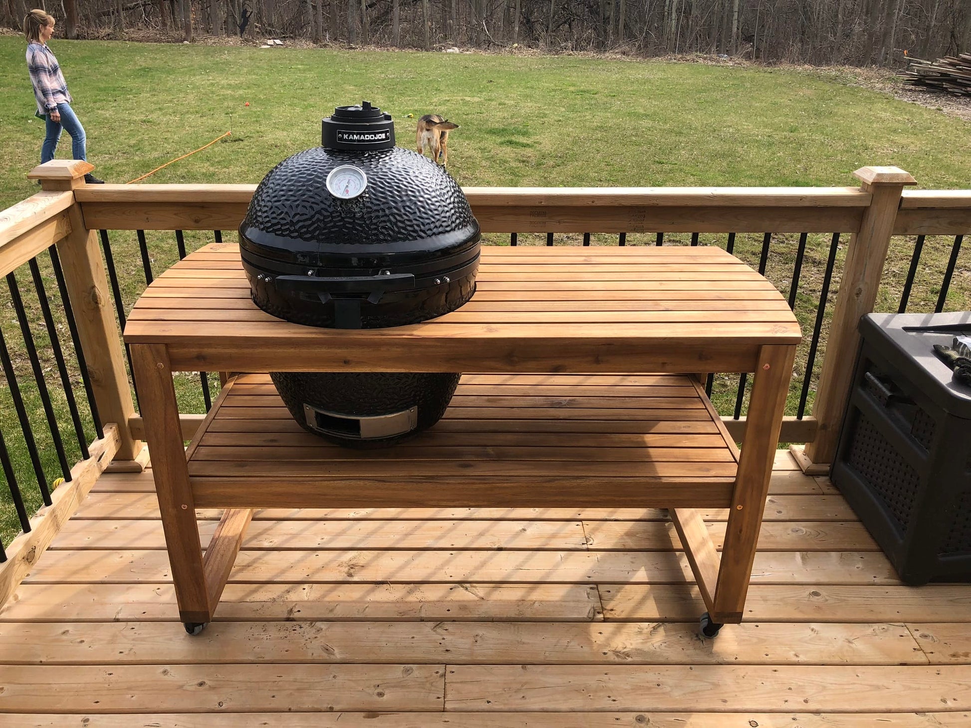 Big Green Egg Barbecue Accessories > Carts & Stands > Stand Big Green Egg Acacia Wood Table