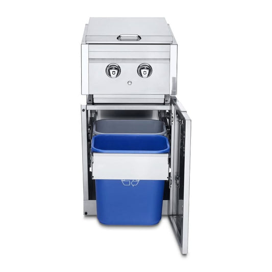 Crown Verity Outdoor Cooking > Outdoor Kitchens > Built In > Accessory Components Crown Verity Infinite Series Cabinet Module with Dual Side Burner NG & Garbage Holder