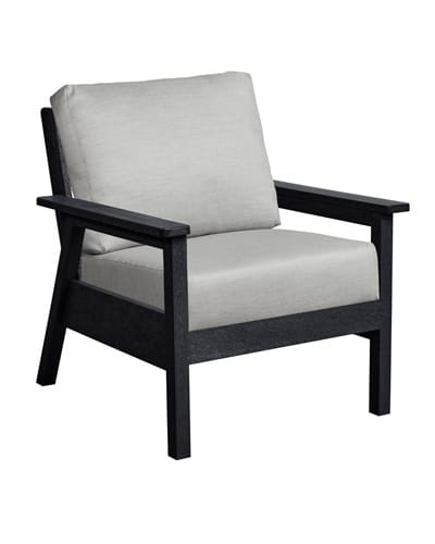 CRP Outdoor Living > Patio Furniture > Deep Seating Black / Canvas Granite C.R. Plastic Products Tofino Arm Chair with Sunbrella Cushions