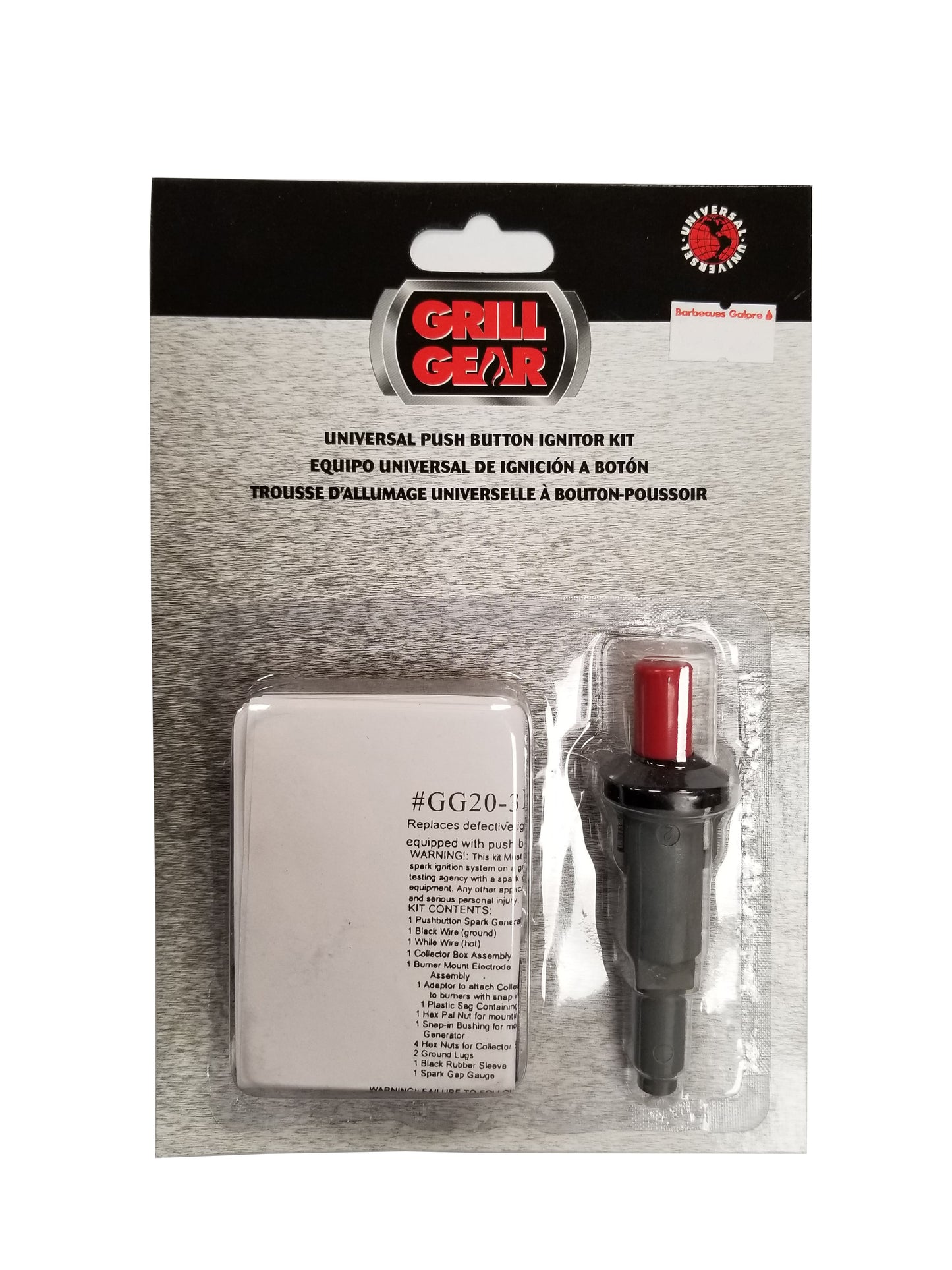 Grill Gear Barbecue Parts > Ignitors Universal Push Button Ignitor Kit