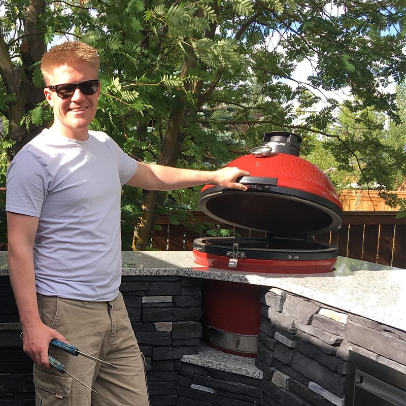 Kamado Joe Outdoor Cooking > Smokers > Charcoal Grills Kamado Joe Classic Joe II Stand Alone Red