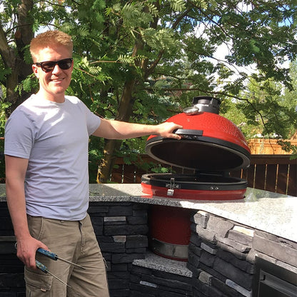 Kamado Joe Outdoor Cooking > Smokers > Charcoal Grills Kamado Joe Classic Joe II Stand Alone Red
