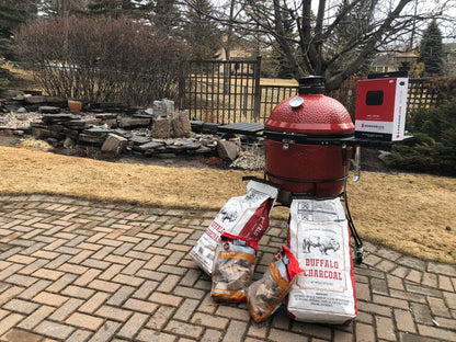 Kamado Joe Outdoor Cooking > Smokers > Charcoal Grills Kamado Joe Classic Joe II with Cart and Heat Deflector - Red 18" Ceramic Charcoal Grill