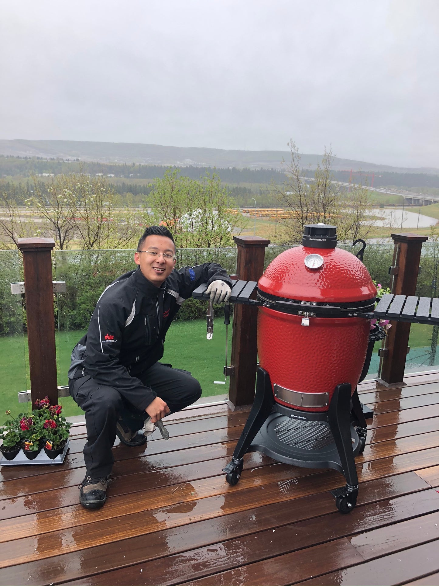 The Kamado Joe - Classic Joe III With Cart.  The perfect ceramic grill for summer time grilling. Available at Barbecues Galore: Burlington, Oakville, Etobicoke & Calgary