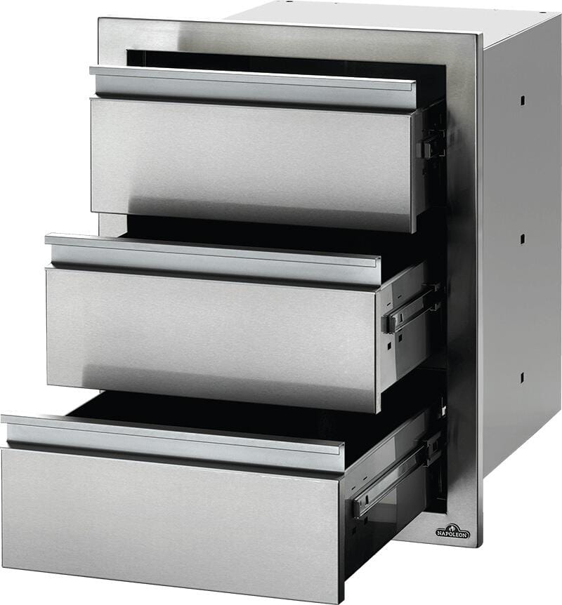 Napoleon Outdoor Cooking > Outdoor Kitchens > Built In > Storage Components > Cabinets 18" x 24" Triple Drawer Napoleon Outdoor Kitchen Drawer Options
