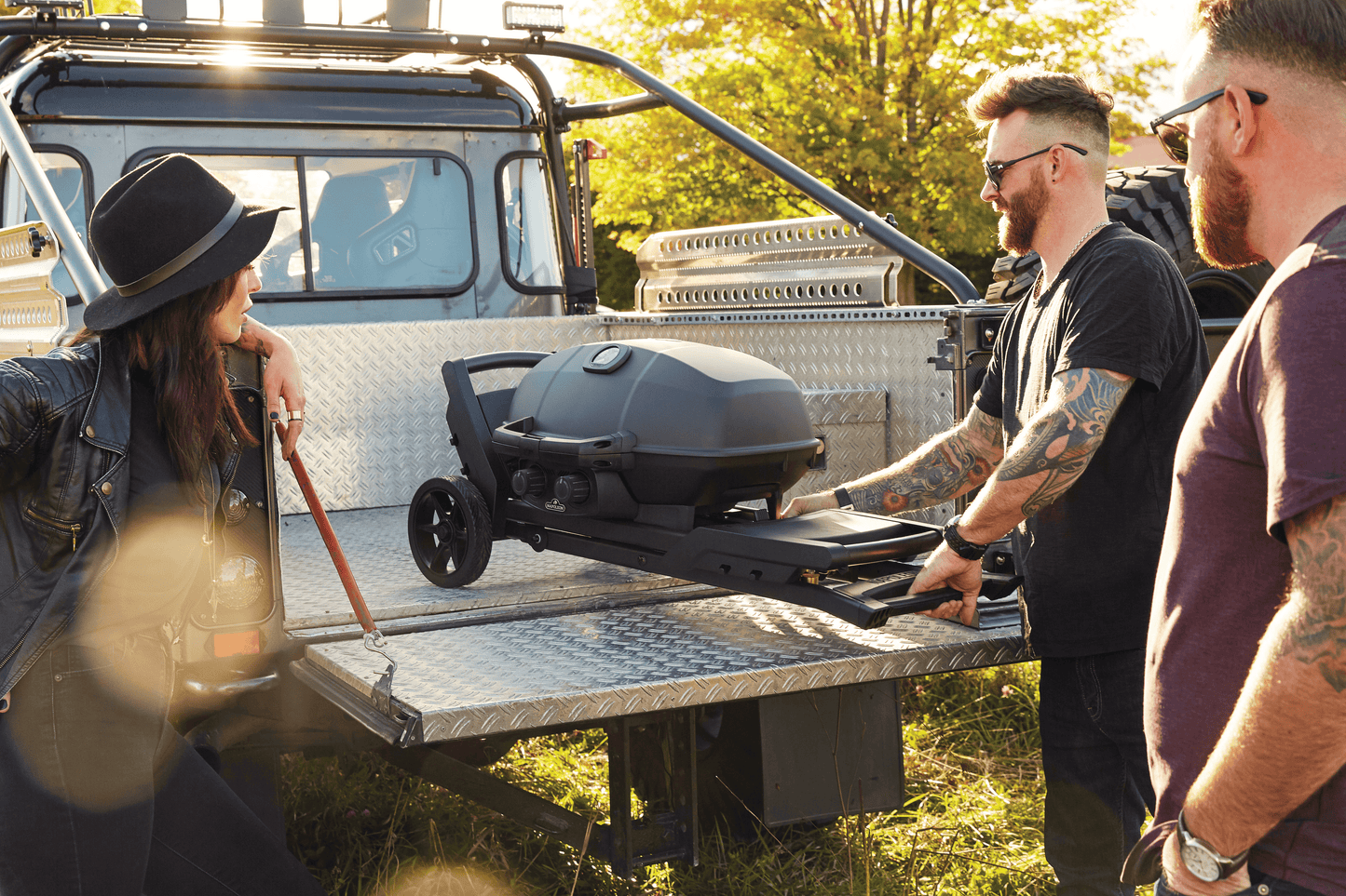 Napoleon Outdoor Cooking > Portable Grills Napoleon Phantom TravelQ PRO285X Portable Gas Grill with Scissor Cart