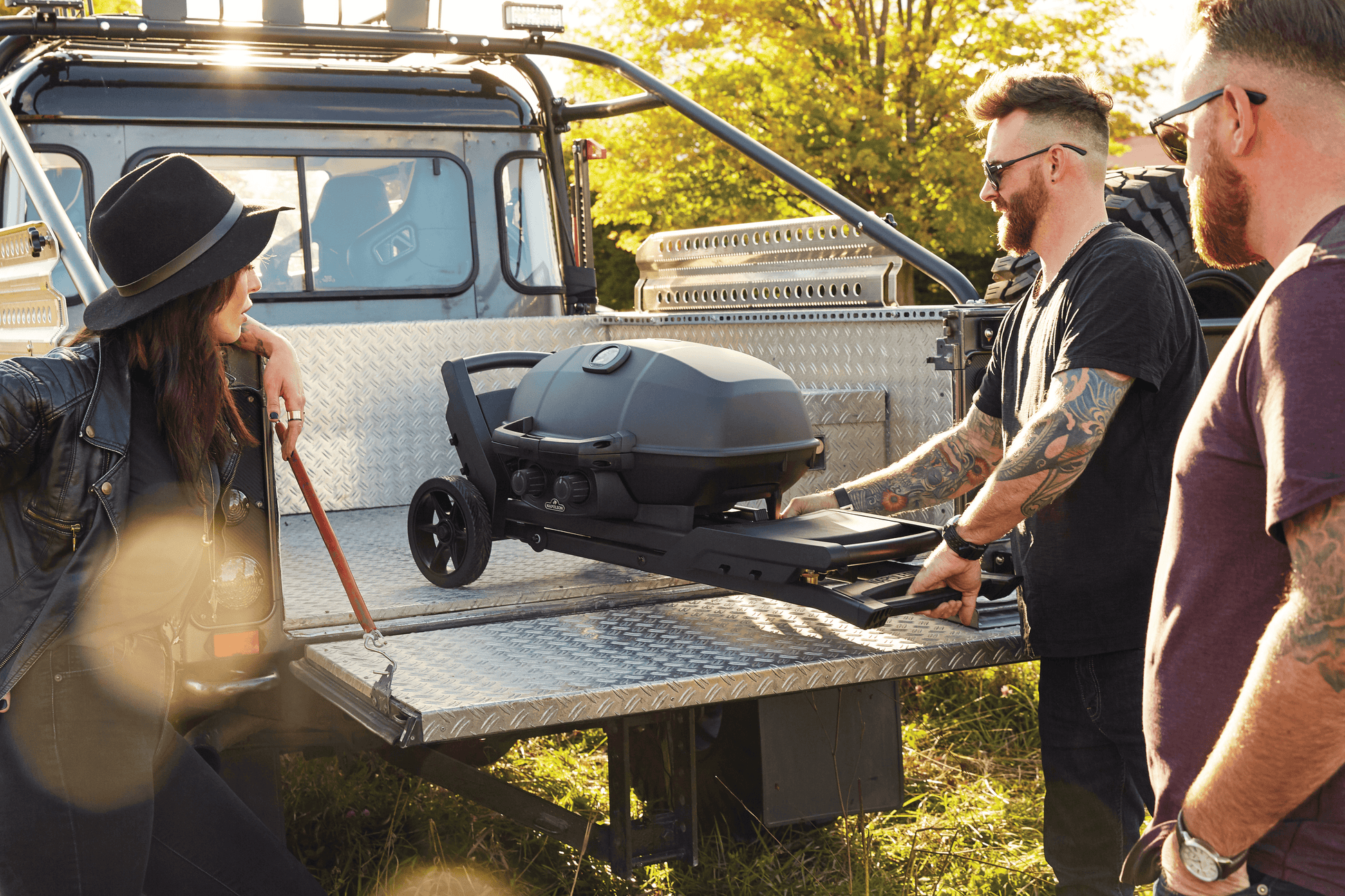 Napoleon Outdoor Cooking > Portable Grills Napoleon Phantom TravelQ PRO285X Portable Gas Grill with Scissor Cart