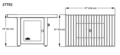 Napoleon Outdoor Living > Firepits > Gas Firepits Napoleon St Tropez 56" x 36" Rectangular Patioflame Fire Table