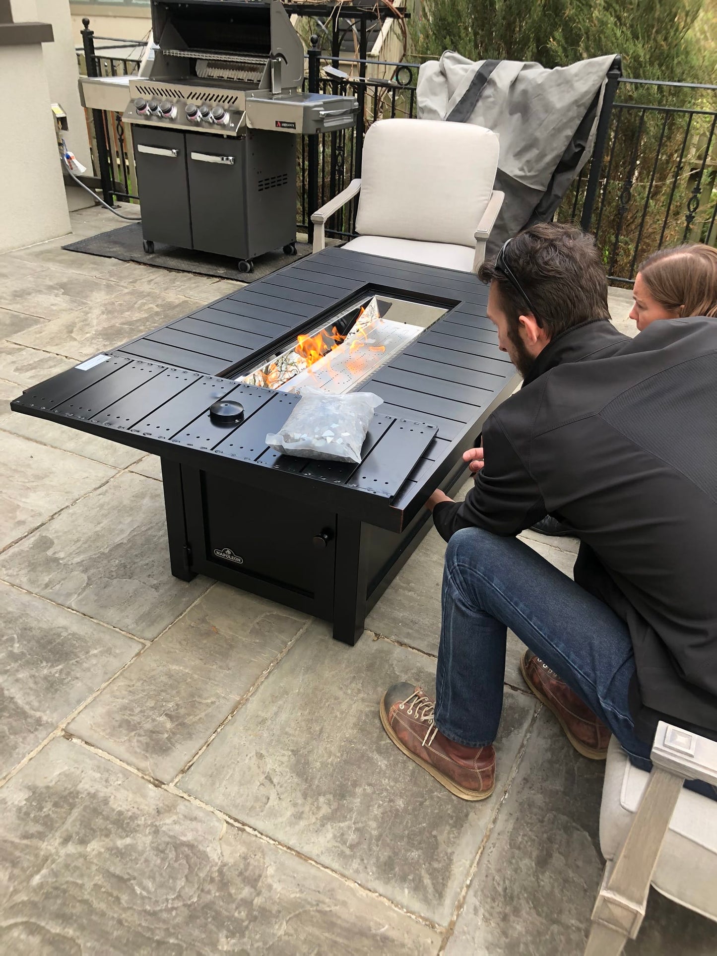 Napoleon Outdoor Living > Firepits > Gas Firepits Napoleon St Tropez 56" x 36" Rectangular Patioflame Fire Table