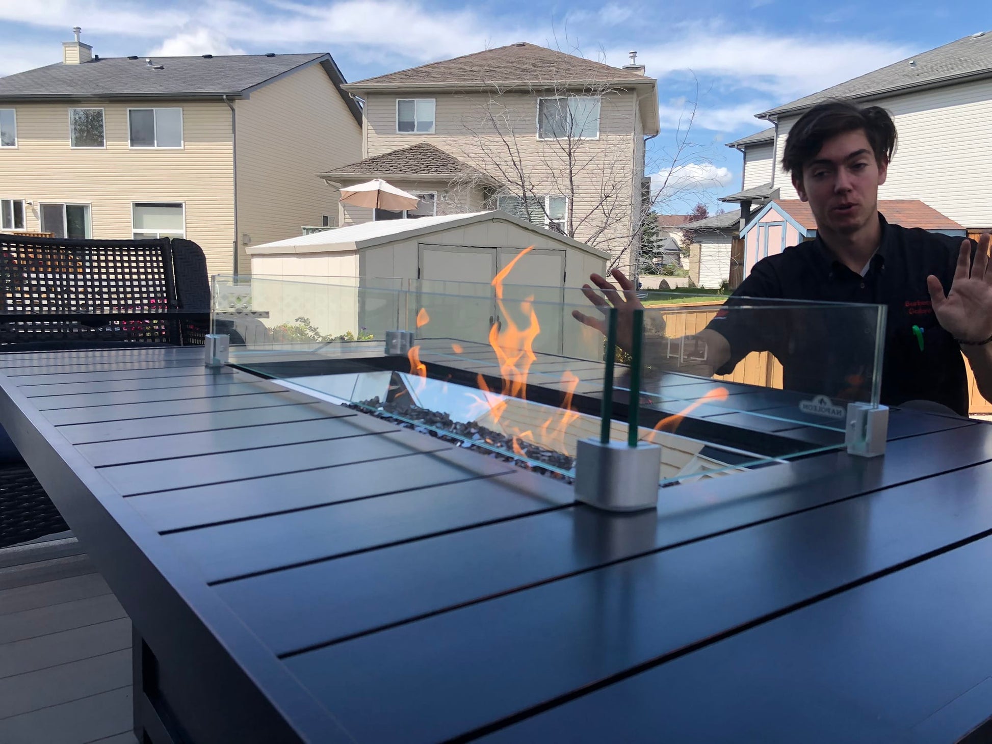 Napoleon Outdoor Living > Firepits > Gas Firepits Napoleon St Tropez 56" x 36" Rectangular Patioflame Fire Table
