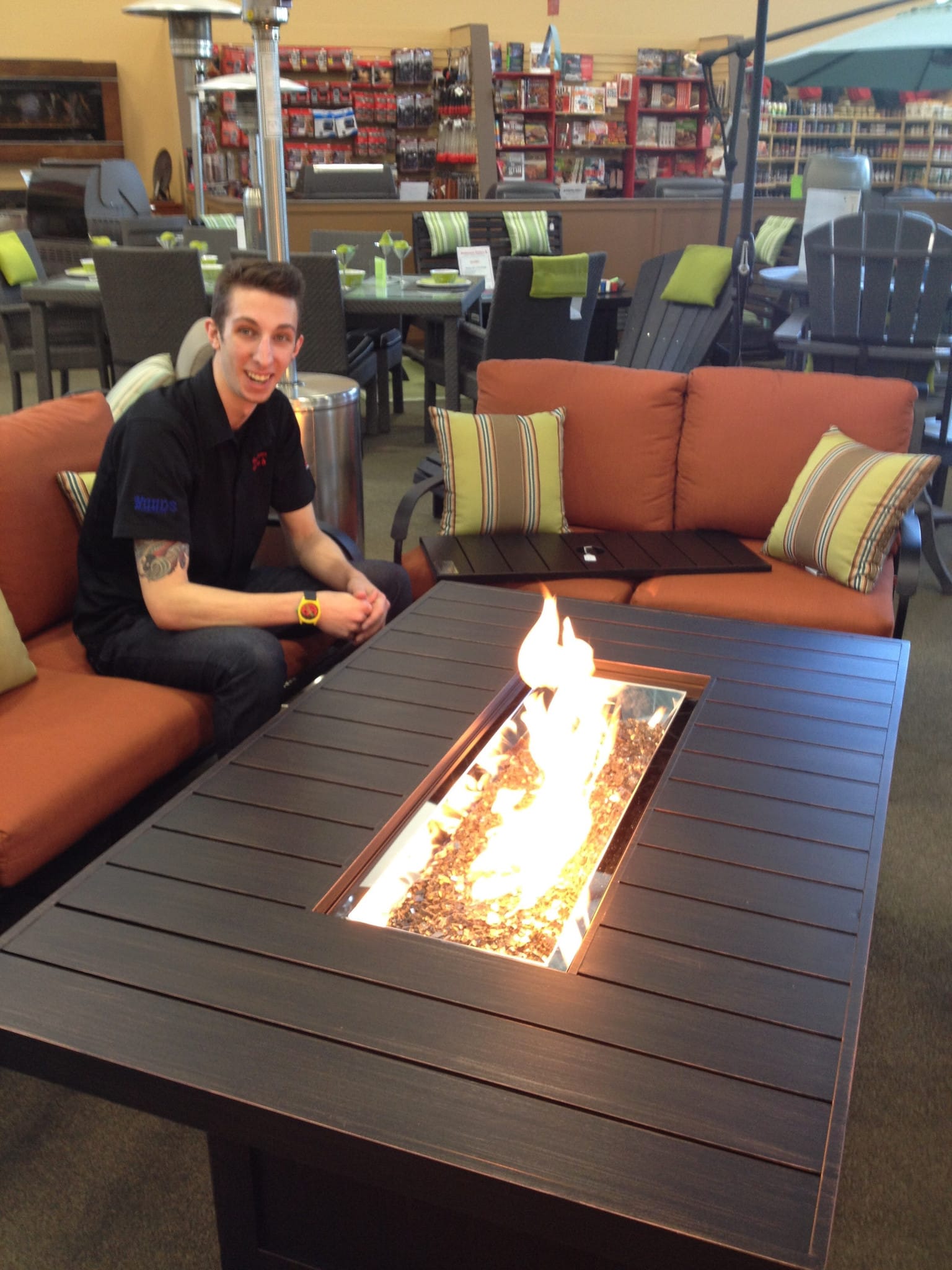 Napoleon Outdoor Living > Firepits > Gas Firepits Napoleon St Tropez 56" x 36" Rectangular Patioflame Fire Table