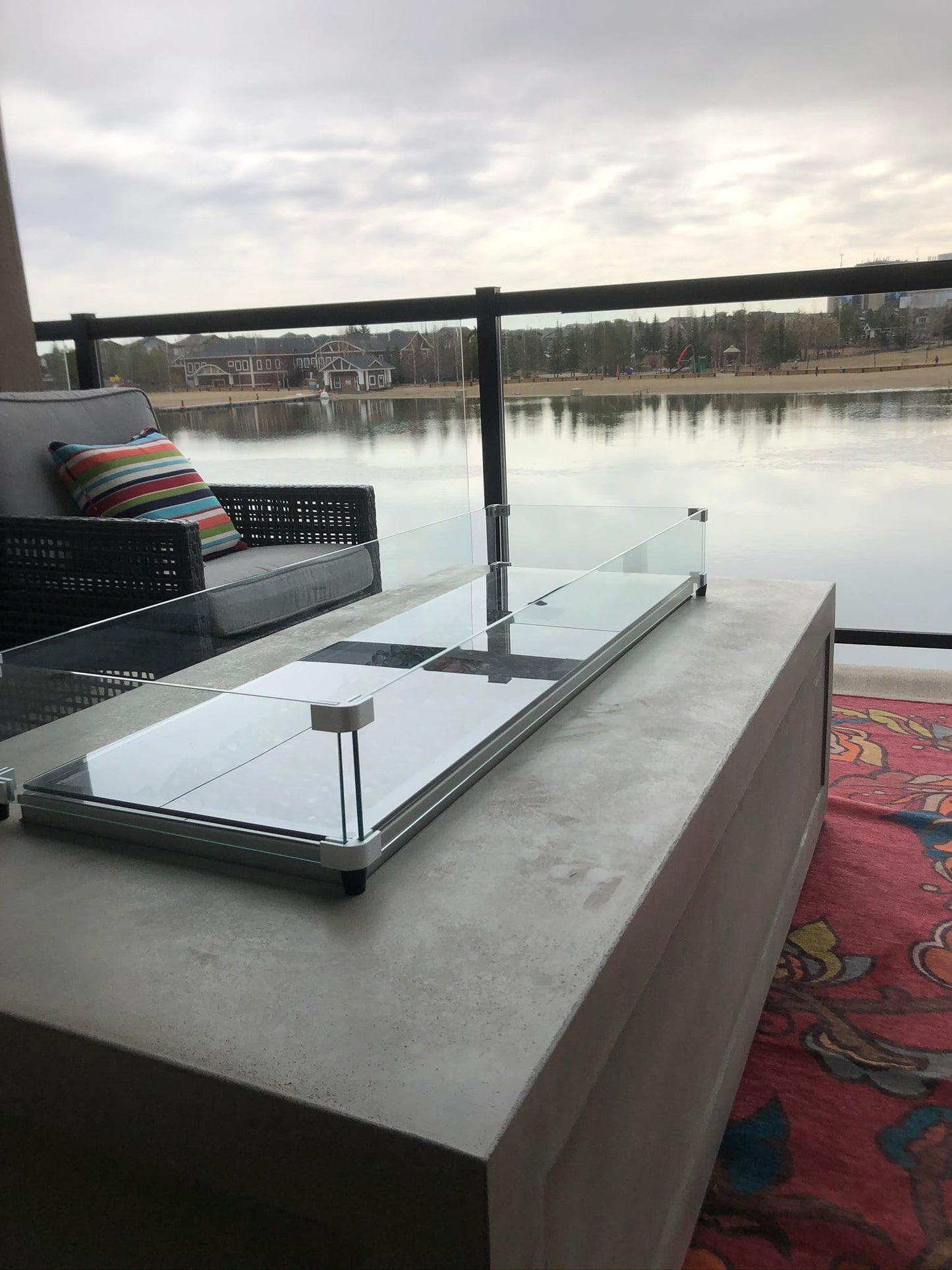 Outdoor GreatRoom Company Outdoor Living > Firepits > Gas Firepits > Firepit Accessories Outdoor GreatRoom 12" x 42" Rectangular Glass Wind Guard