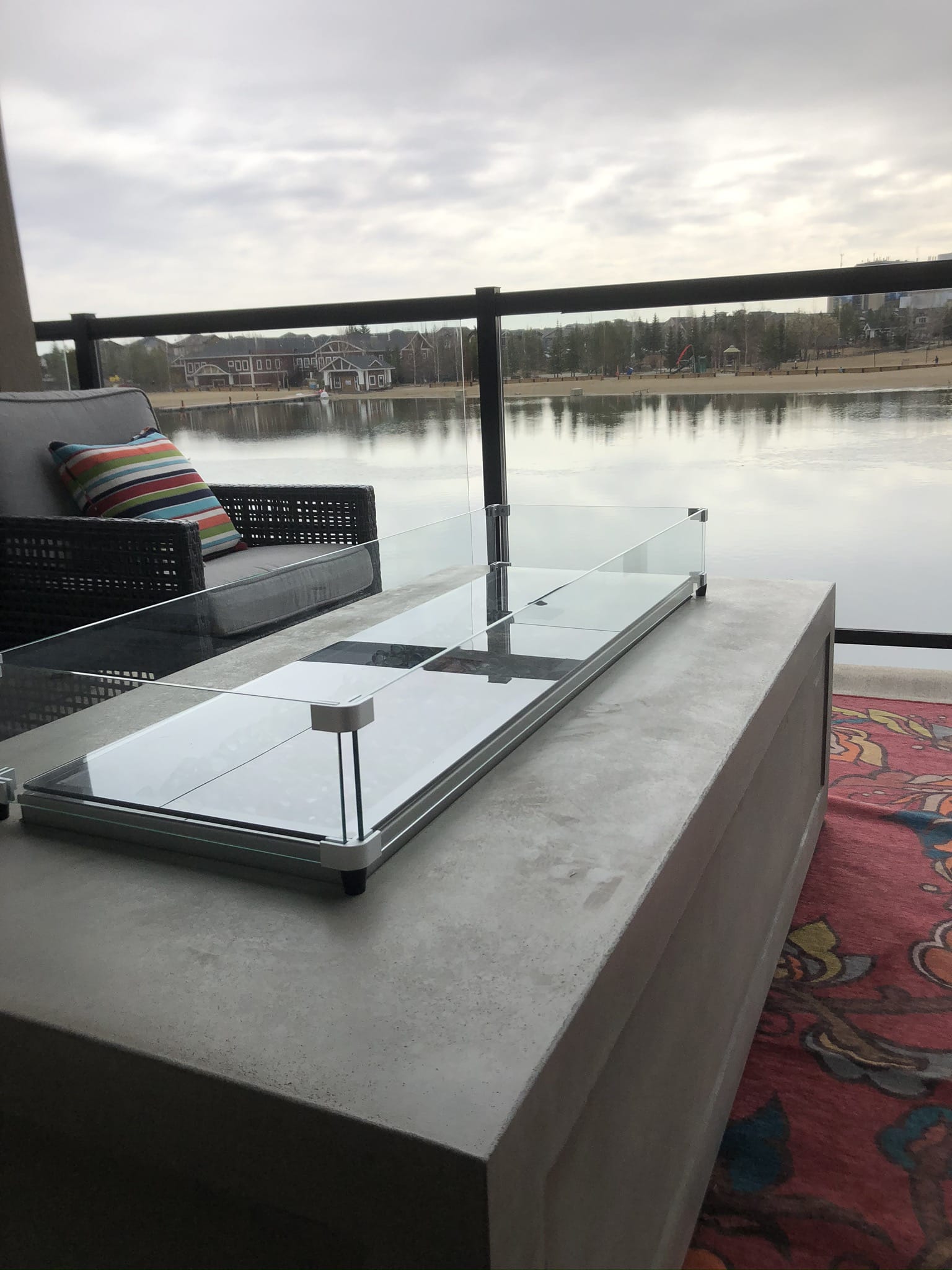 Outdoor GreatRoom Company Outdoor Living > Firepits > Gas Firepits > Firepit Accessories Outdoor GreatRoom 12" x 42" Rectangular Glass Wind Guard