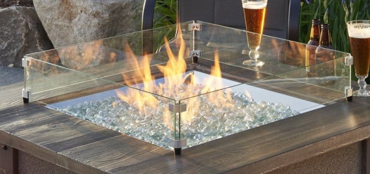 Outdoor GreatRoom Company Outdoor Living > Firepits > Gas Firepits > Firepit Accessories Outdoor GreatRoom 24" x 24" Square Glass Wind Guard