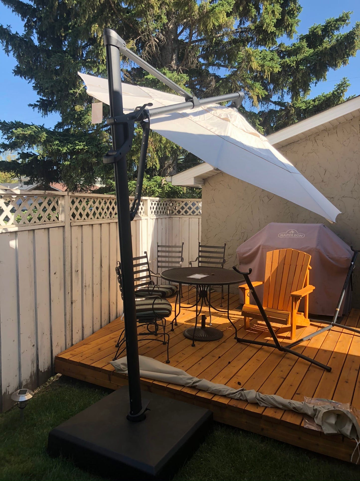 Treasure Garden Outdoor Living > Patio Furniture > Umbrellas > Cantilever TREASURE GARDEN AG25TR - 11.5 FT OCTAGON CANTILEVER UMBRELLA - BLACK FRAME