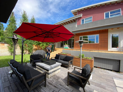 Treasure Garden Outdoor Living > Patio Furniture > Umbrellas > Cantilever TREASURE GARDEN AG25TR - 11.5 FT OCTAGON CANTILEVER UMBRELLA - BLACK FRAME