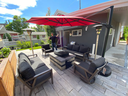 Treasure Garden Outdoor Living > Patio Furniture > Umbrellas > Cantilever TREASURE GARDEN AG25TR - 11.5 FT OCTAGON CANTILEVER UMBRELLA - BLACK FRAME
