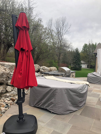Treasure Garden Outdoor Living > Patio Furniture > Umbrellas > Cantilever TREASURE GARDEN AG25TR - 11.5 FT OCTAGON CANTILEVER UMBRELLA - BLACK FRAME
