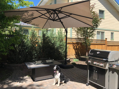 Treasure Garden Outdoor Living > Patio Furniture > Umbrellas > Cantilever Treasure Garden AG25TSQR - 10 ft. tall Square Cantilever Umbrella - Black Frame