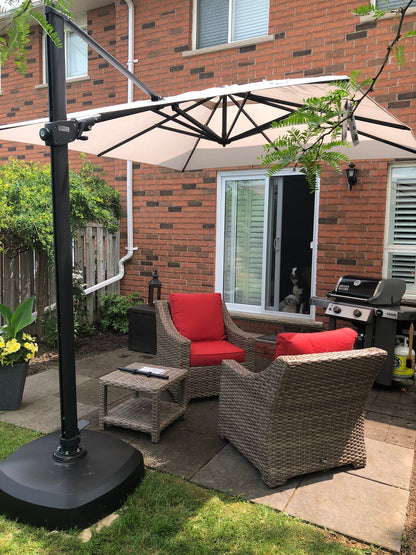 Treasure Garden Outdoor Living > Patio Furniture > Umbrellas > Cantilever Treasure Garden AG25TSQR - 10 ft. tall Square Cantilever Umbrella - Black Frame