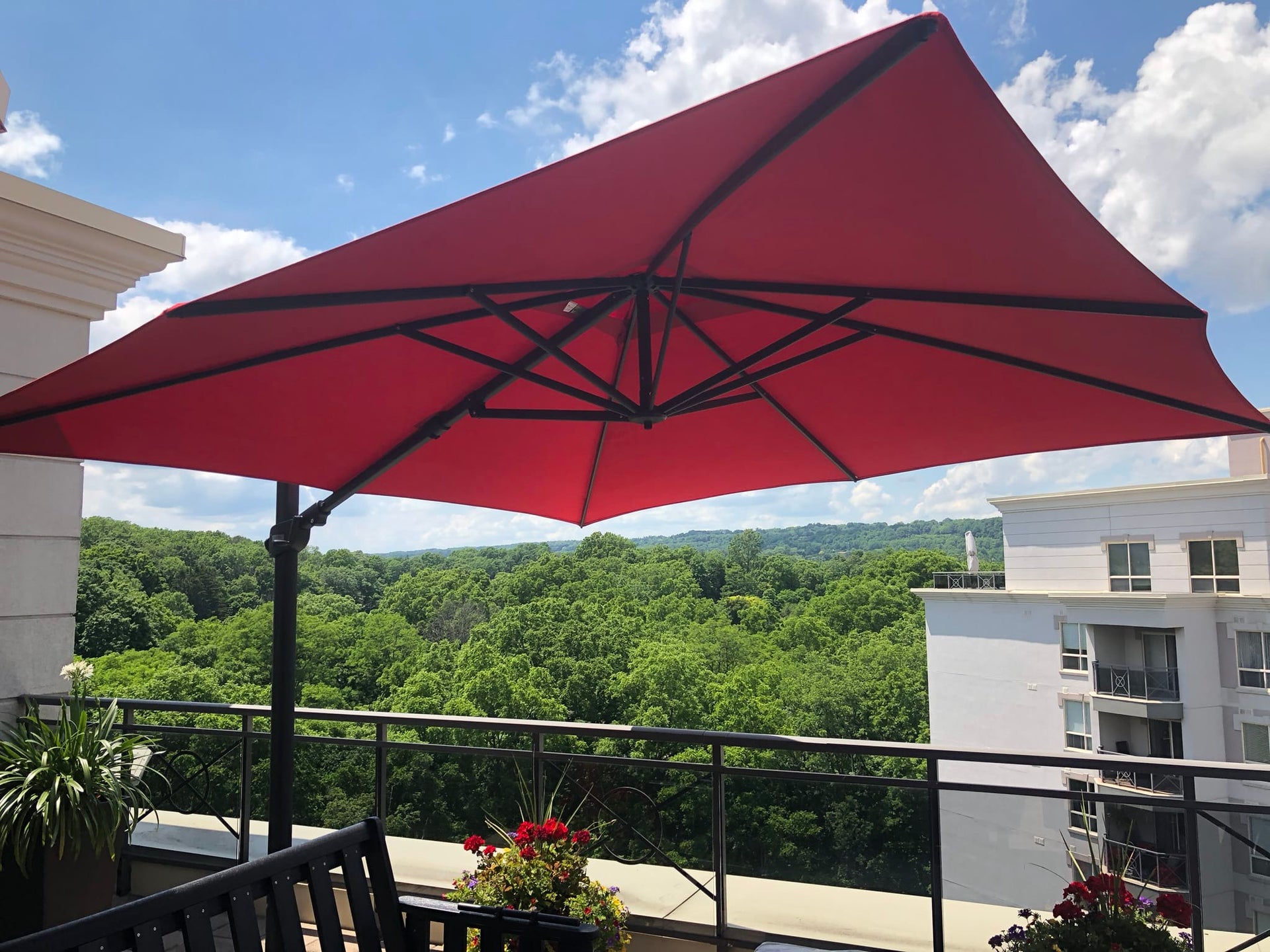 Treasure Garden AG25TSQR - 10 ft. tall Square Cantilever Umbrella