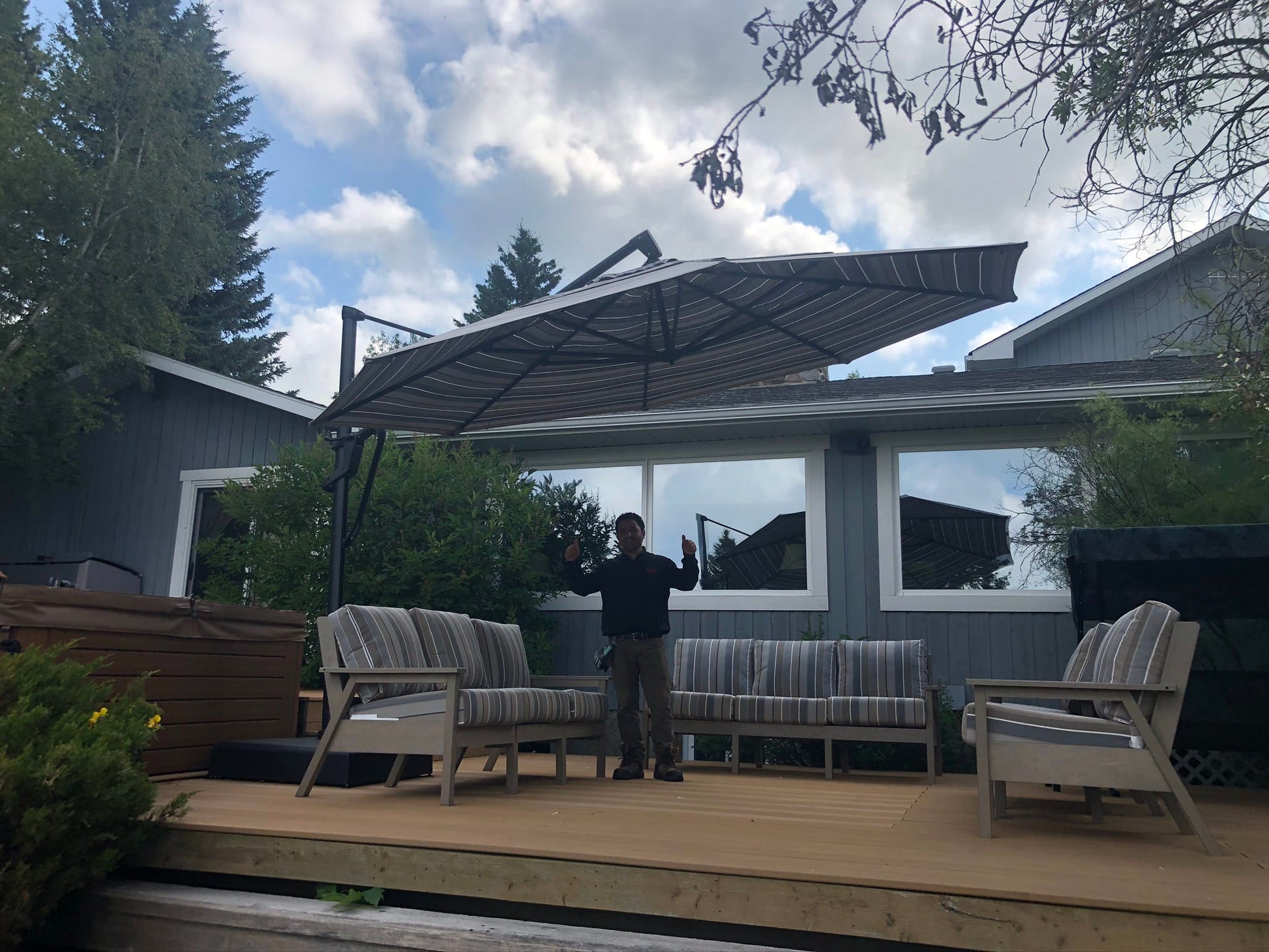 Treasure Garden Outdoor Living > Patio Furniture > Umbrellas > Cantilever TREASURE GARDEN AKZP13 PLUS CANTILEVER - OCTAGON SERIES - 13 FT