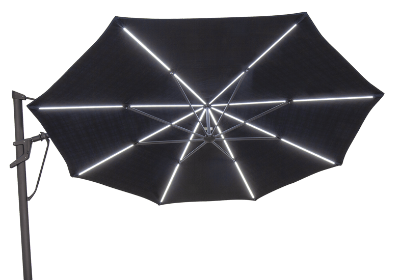 Treasure Garden Outdoor Living > Patio Furniture > Umbrellas > Cantilever TREASURE GARDEN STARLUX PLUS CANTILEVER - OCTAGON SERIES - 13 FT - BLISS ONYX