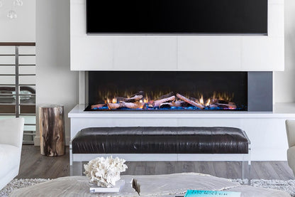 Valor Fireplaces > Electric Fireplaces > Linear Birch Logs Valor LEX3-S 60" Electric Fireplace with Remote and Glass Media